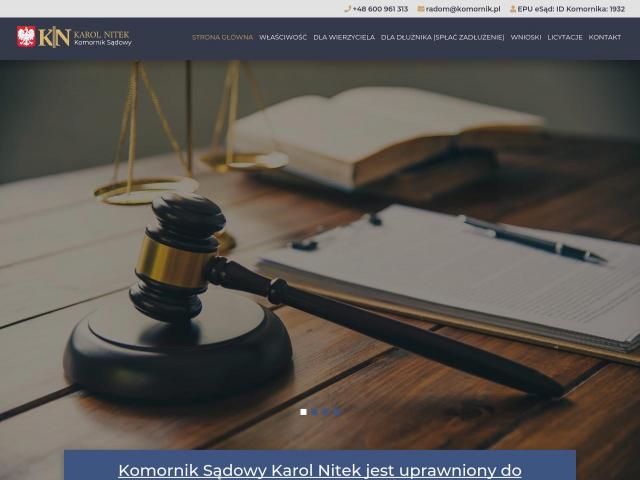 Zobacz Komornik Sądowy przy Sądzie Rejonowym w Radomiu Karol Nitek